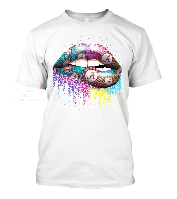 Alabama Crimson Tide Lips Glitter T-Shirt