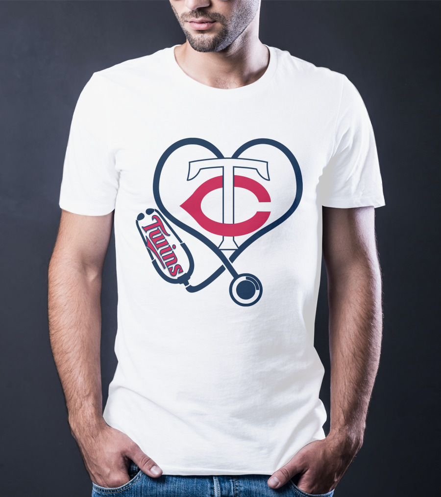 Minnesota Twins Nurse Love Stethoscope Heart T-Shirt