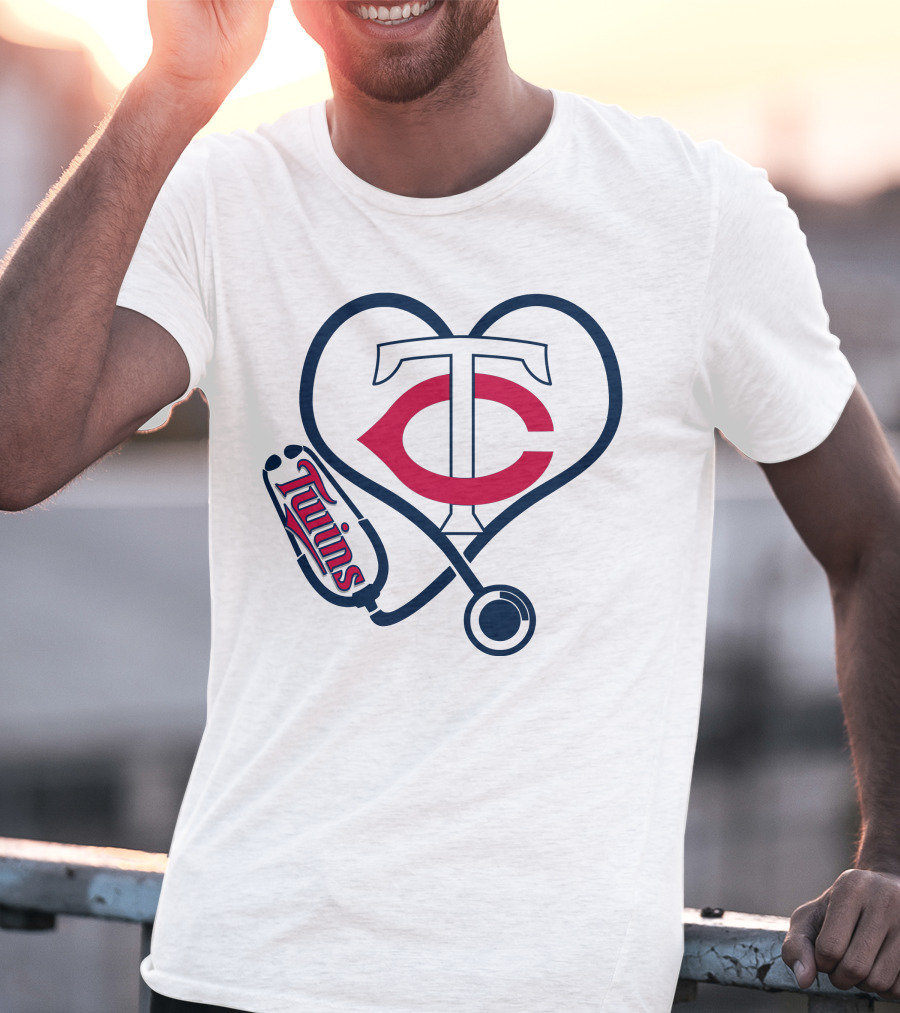 Minnesota Twins Nurse Love Stethoscope Heart T-Shirt