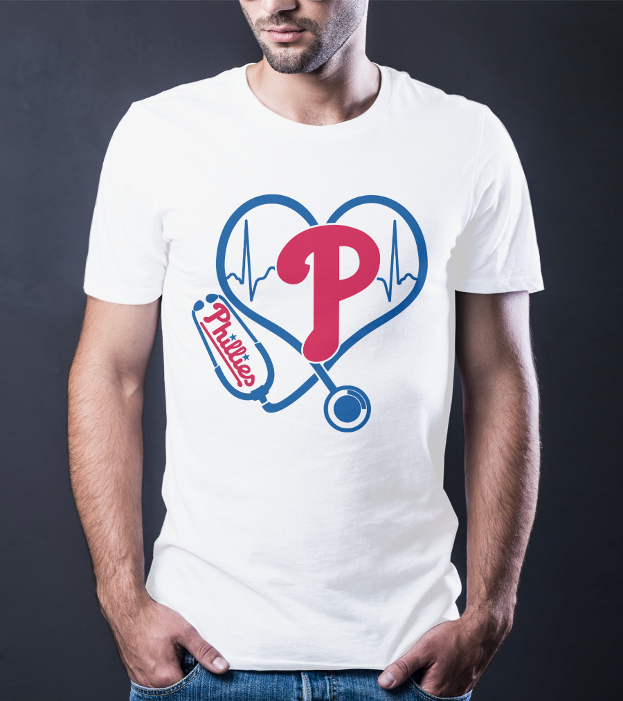 Philadelphia Phillies Nurse Heartbeat Stethoscope T-Shirt