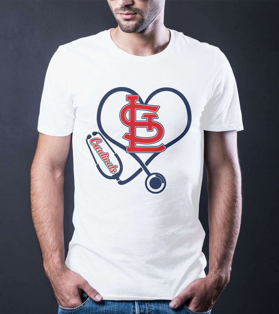 St. Louis Cardinals Nurse Heart Stethoscope Love T-Shirt