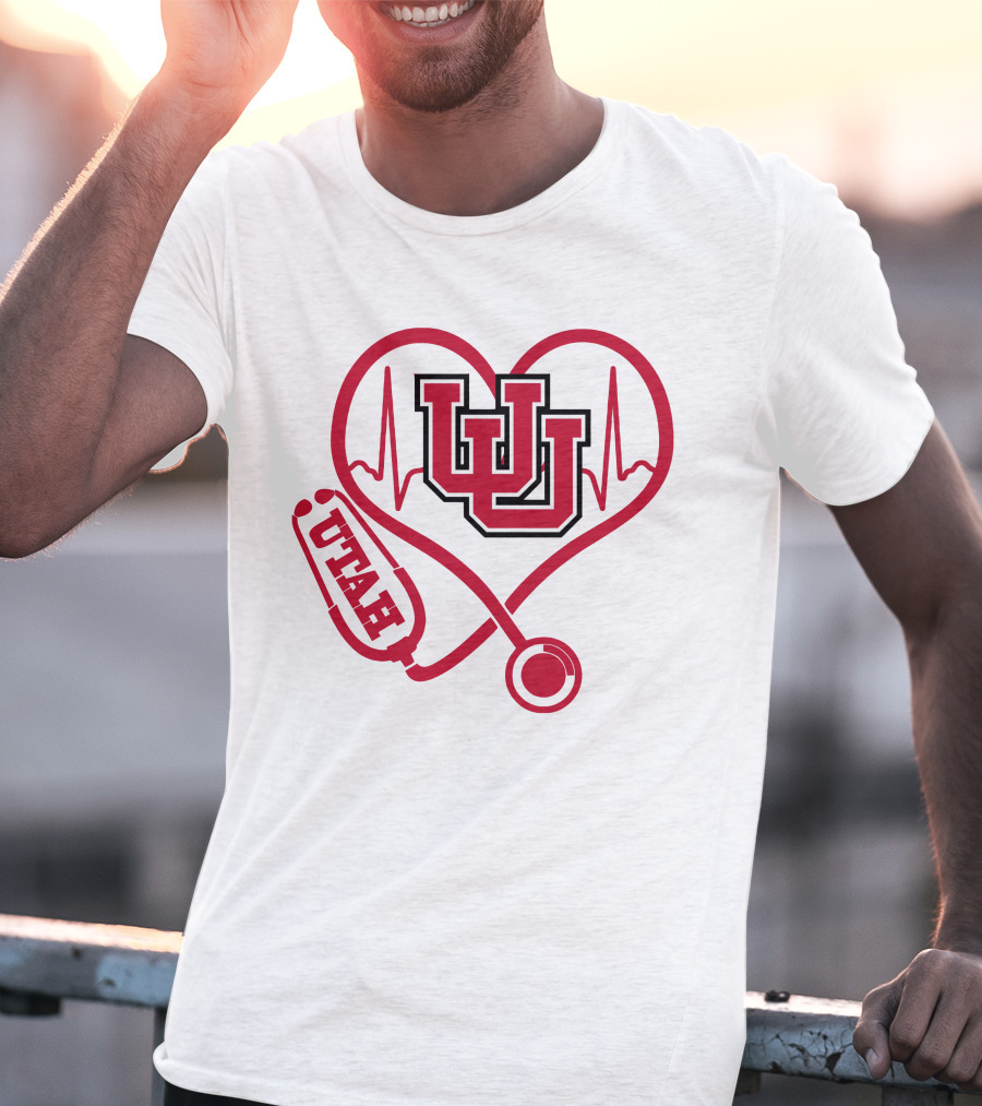 Utah Utes Nurse Heartbeat Stethoscope T-Shirt