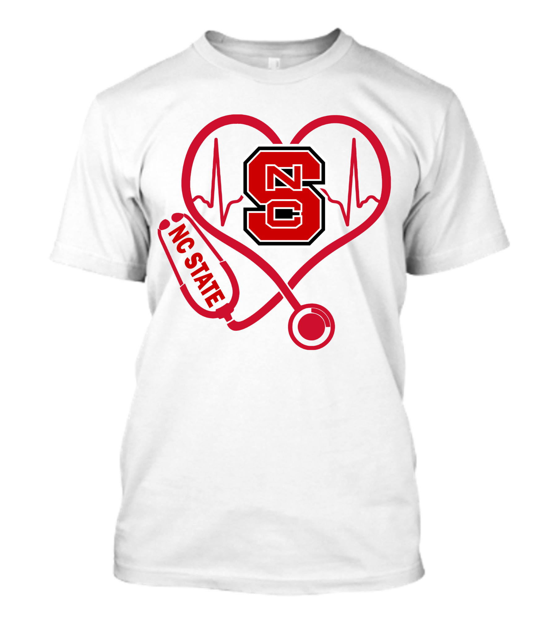 Nc State Wolfpack Heartbeat Nurse Love T-Shirt