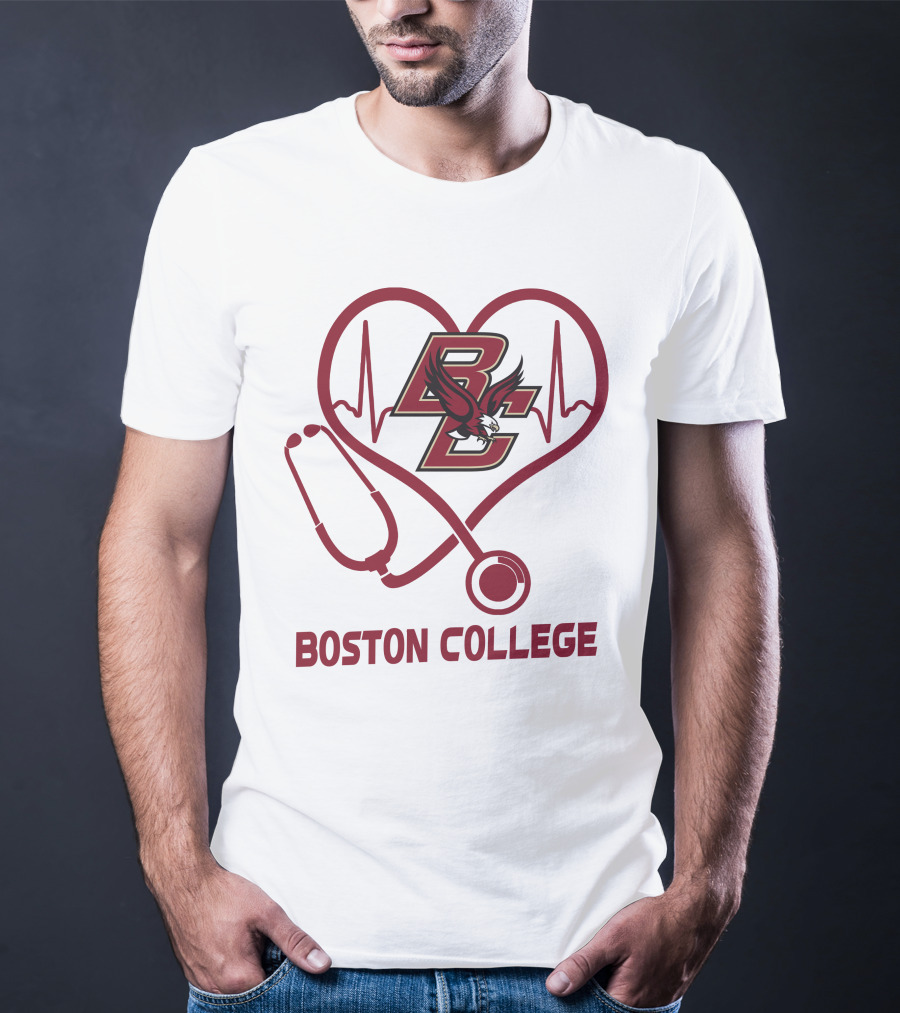 Nurse Heartbeat Love Boston College Eagles T-Shirt
