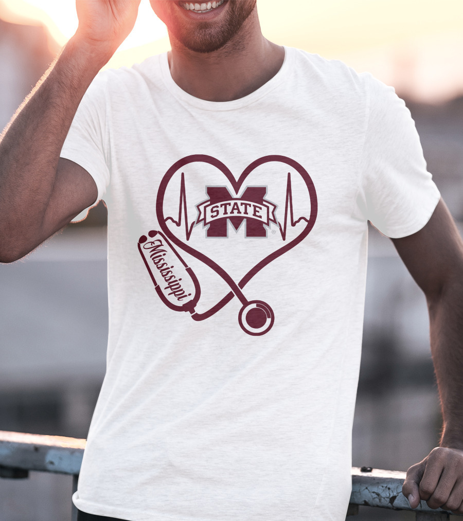 Mississippi State Bulldogs Nurse Heartbeat T-Shirt