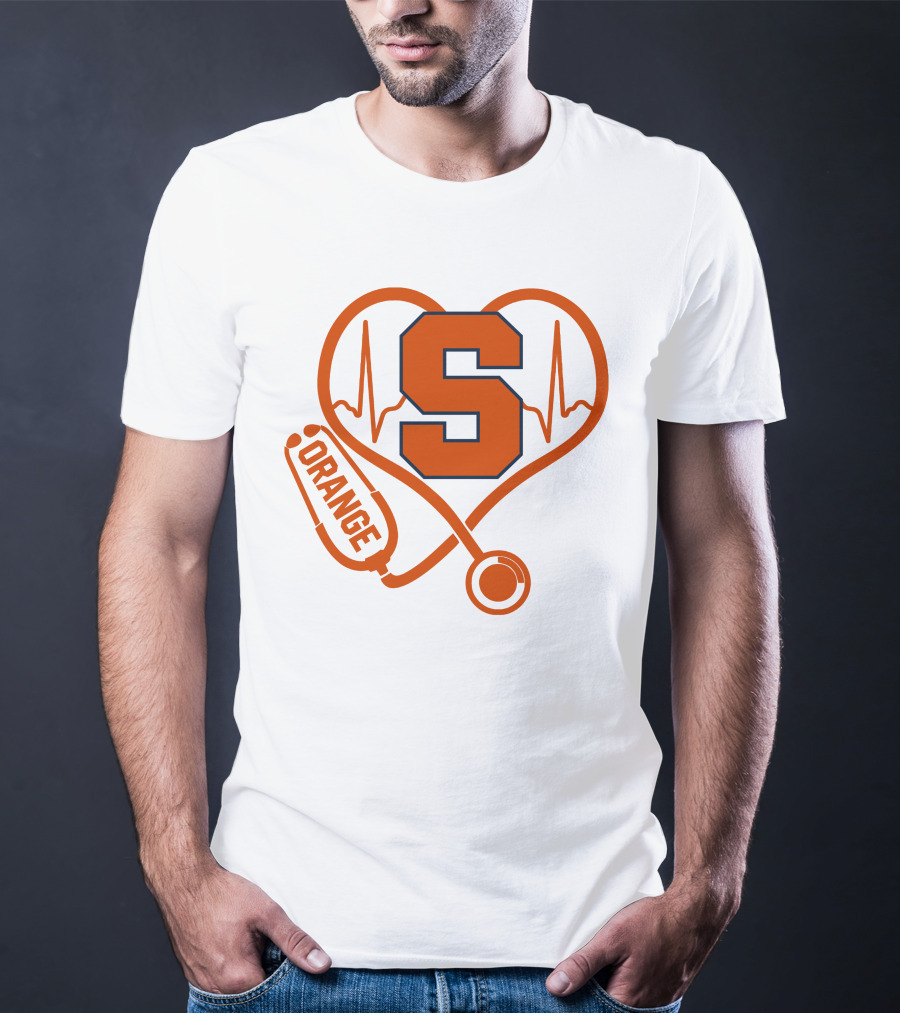 Nurse Heartbeat Syracuse Orange Stethoscope T-Shirt