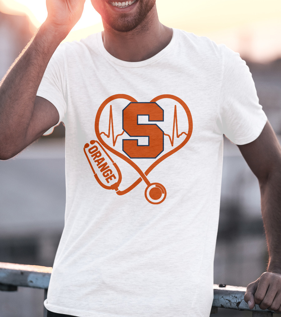 Nurse Heartbeat Syracuse Orange Stethoscope T-Shirt