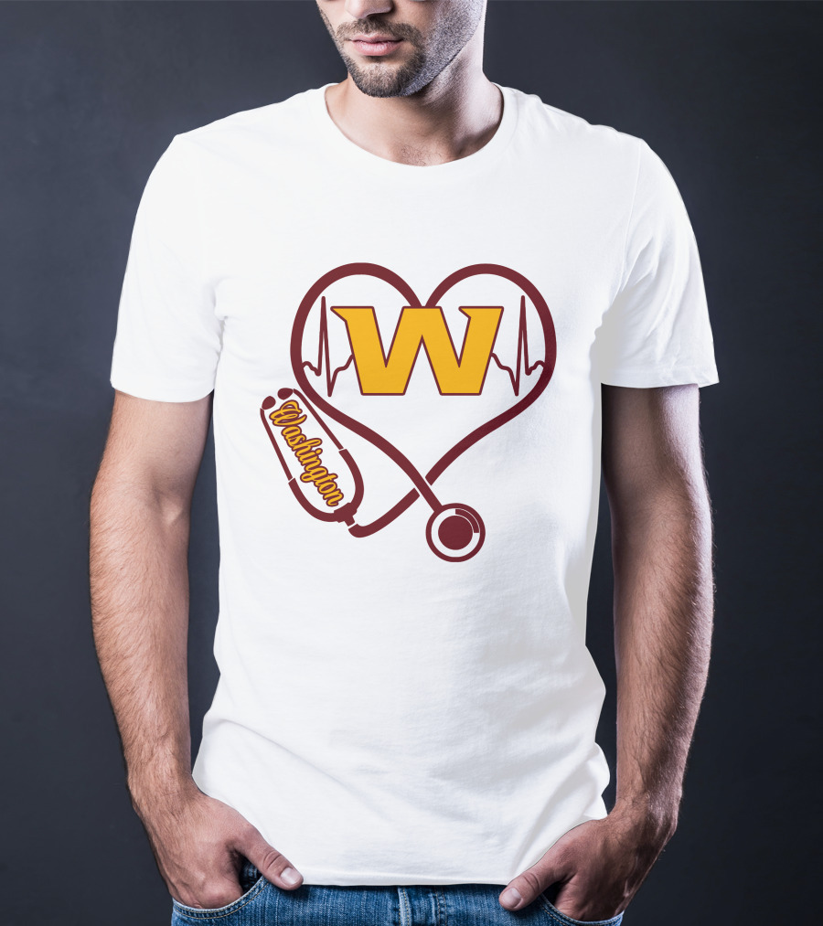 Washington Nurse Love Heartbeat Stethoscope W T-Shirt