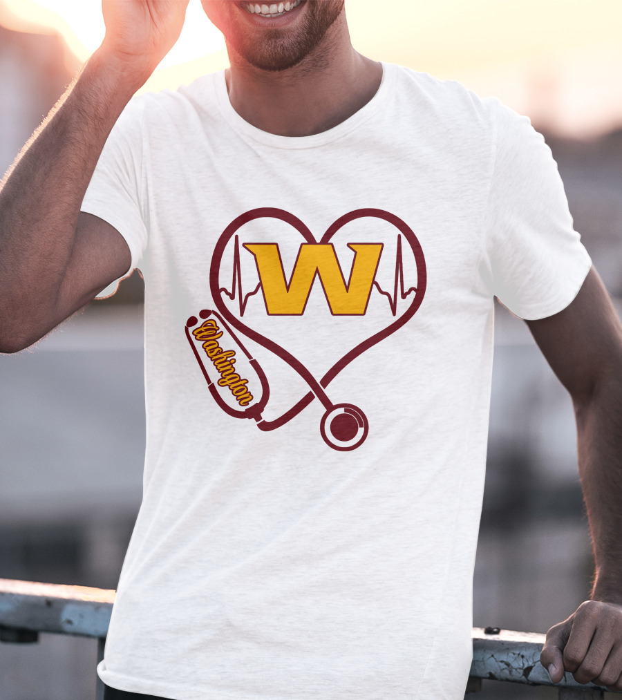 Washington Nurse Love Heartbeat Stethoscope W T-Shirt
