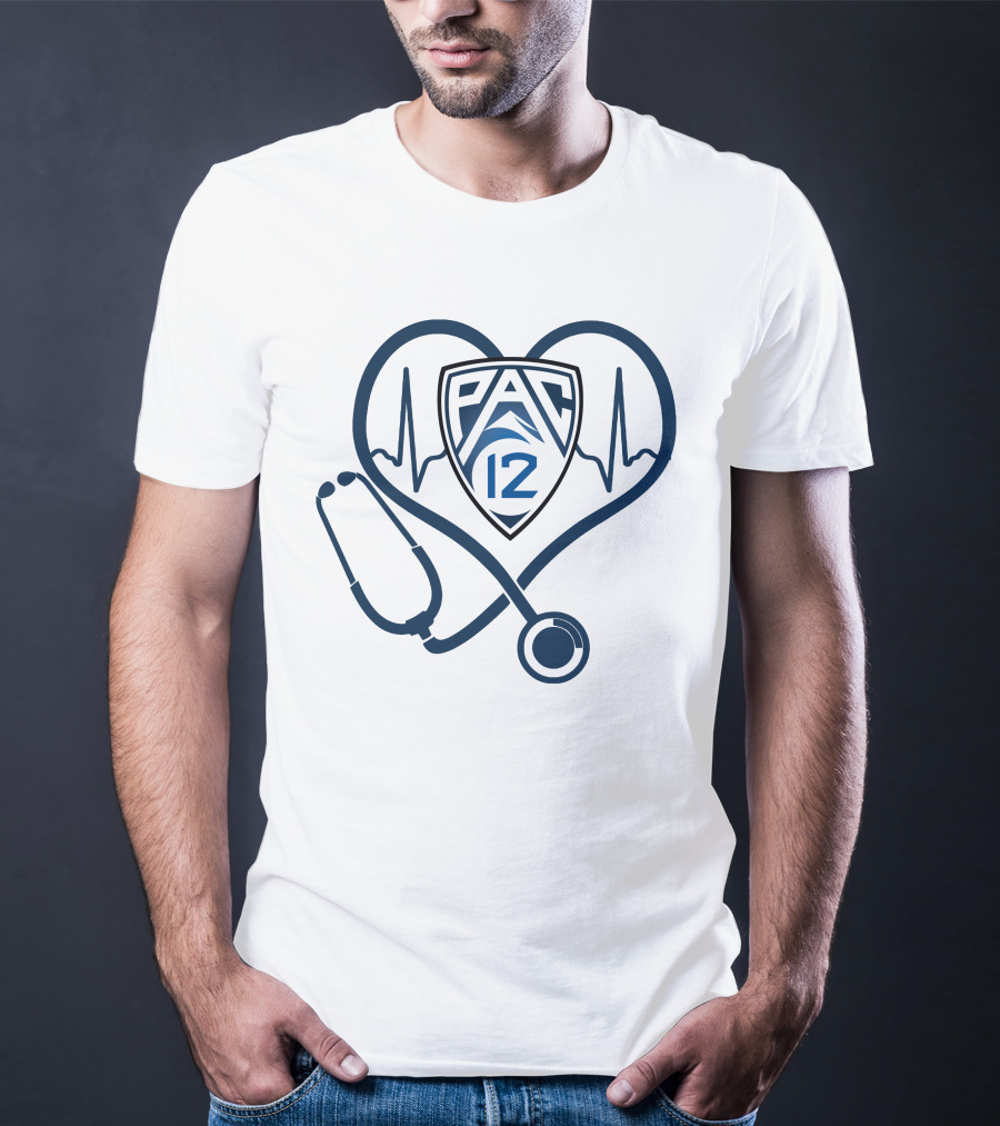 PAC 12 Nurse Love Stethoscope Heartbeat T-Shirt