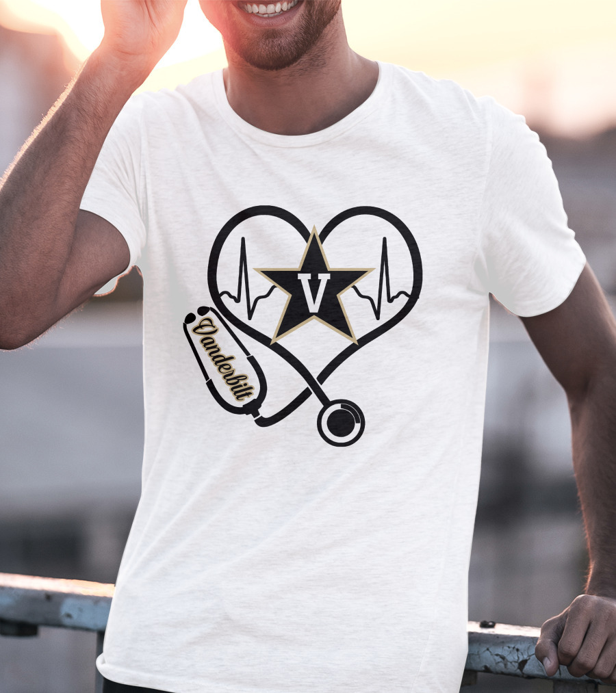 Vanderbilt Nurse Heartbeat Stethoscope Vanderbilt Commodores T-Shirt