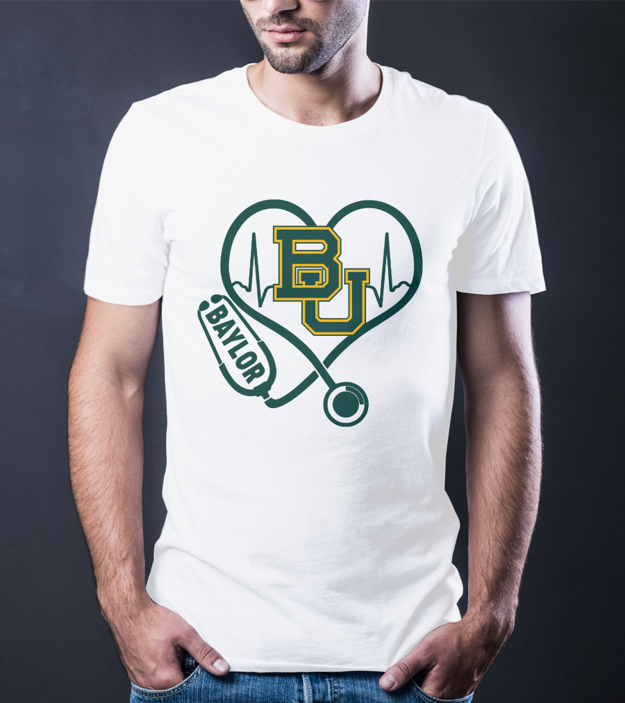 Baylor Heartbeat Stethoscope BU T-Shirt
