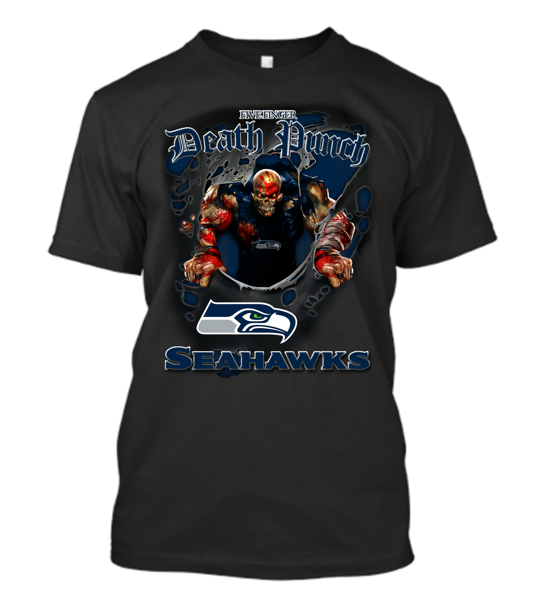 Five Finger Death Punch Seattle Seahawks Nfl Harley Davidson Motorcycle Biker T-Shirt