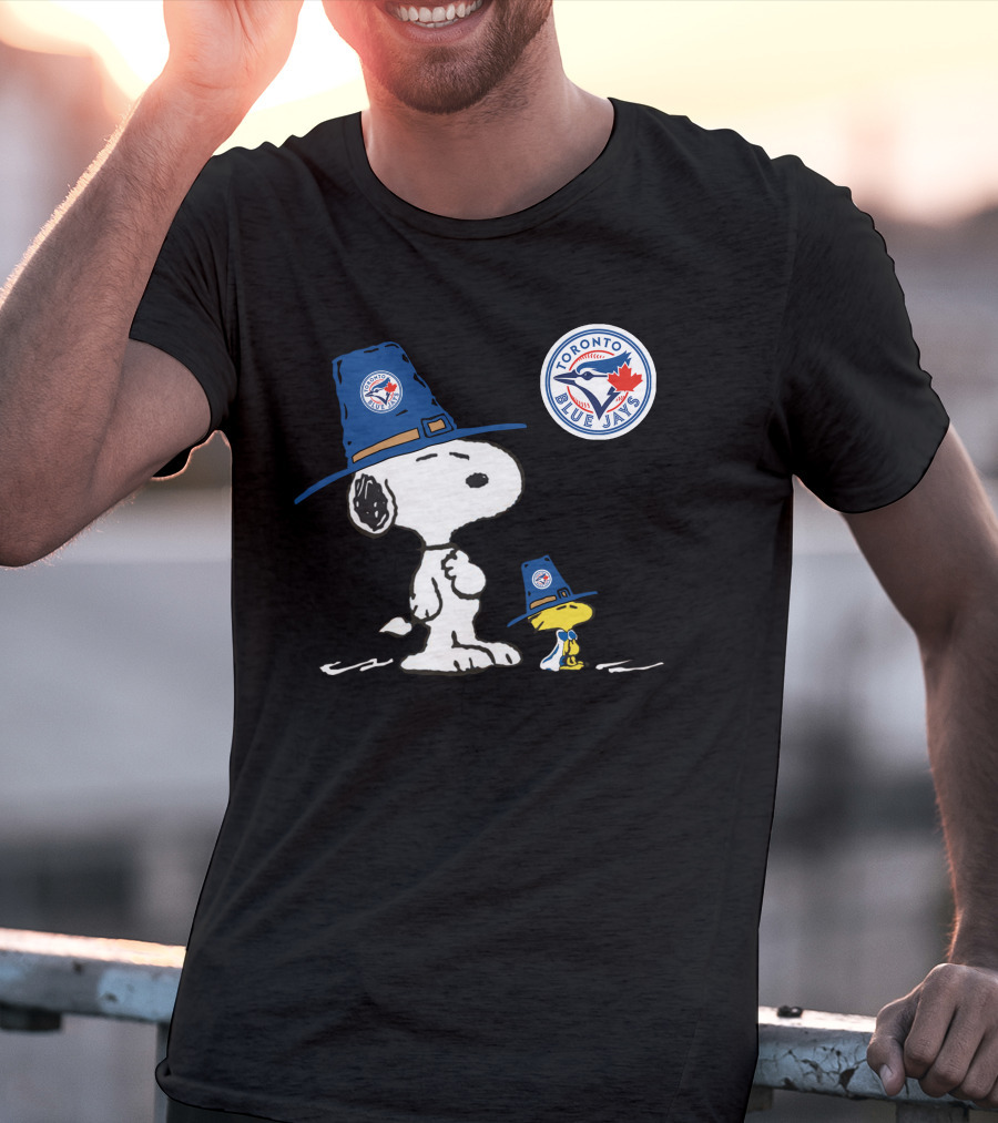 Toronto Blue Jays Snoopy And Woodstock Baseball Fanatic Duo T-Shirt