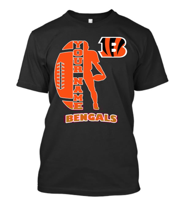 Your Name Bengals Football Silhouette B T-Shirt