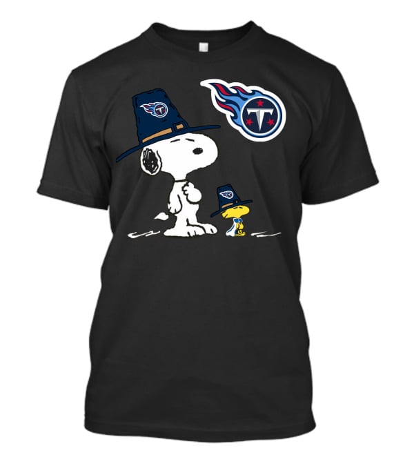 Snoopy And Woodstock Tennessee Titans Thanksgiving Pilgrim Hats T-Shirt