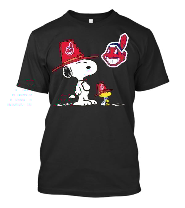 Cleveland Indians Snoopy Woodstock Chief Wahoo Hat T-Shirt
