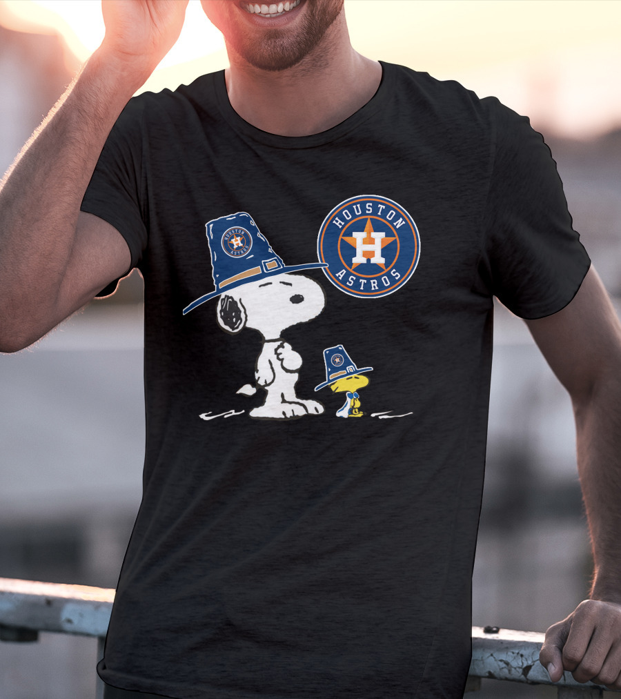 Houston Astros Snoopy Woodstock Thanksgiving Hat T-Shirt