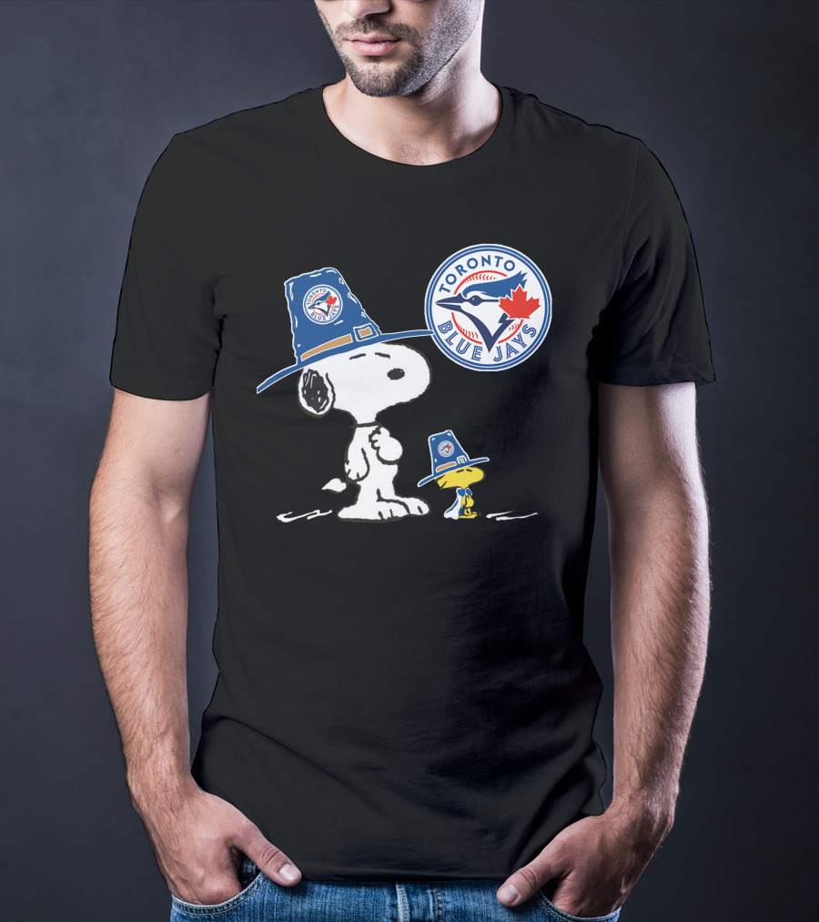 Toronto Blue Jays Snoopy Woodstock Baseball Duo With Team T-Shirt