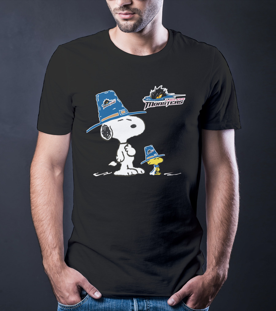 Cleveland Monsters Lake Erie Snoopy And Woodstock T-Shirt