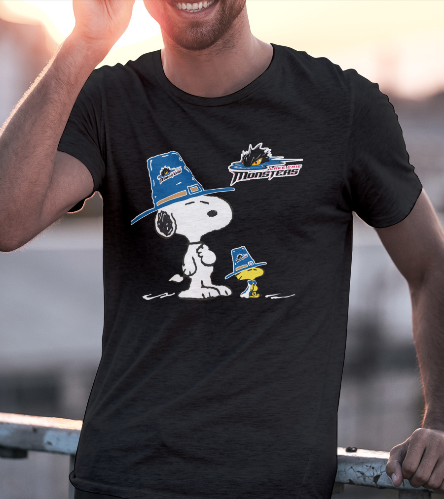 Cleveland Monsters Lake Erie Snoopy And Woodstock T-Shirt