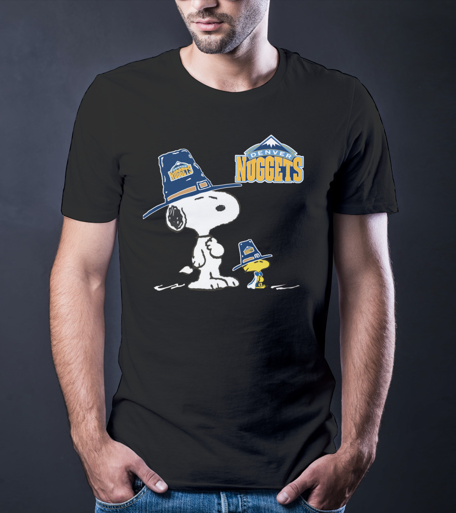Denver Nuggets Snoopy And Woodstock With Pilgrim Hats T-Shirt