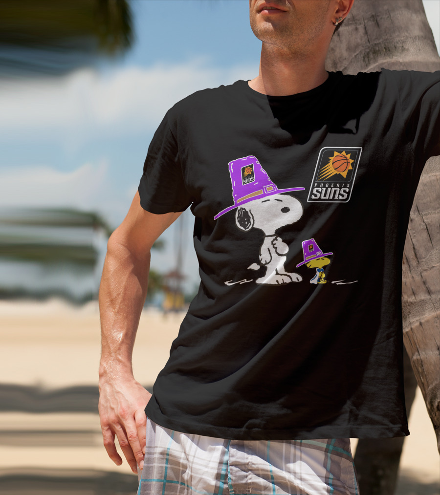 Phoenix Suns Snoopy Woodstock Pilgrim Hats T-Shirt