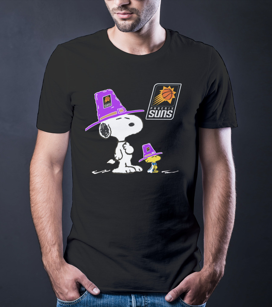 Phoenix Suns Snoopy Woodstock Pilgrim Hats T-Shirt
