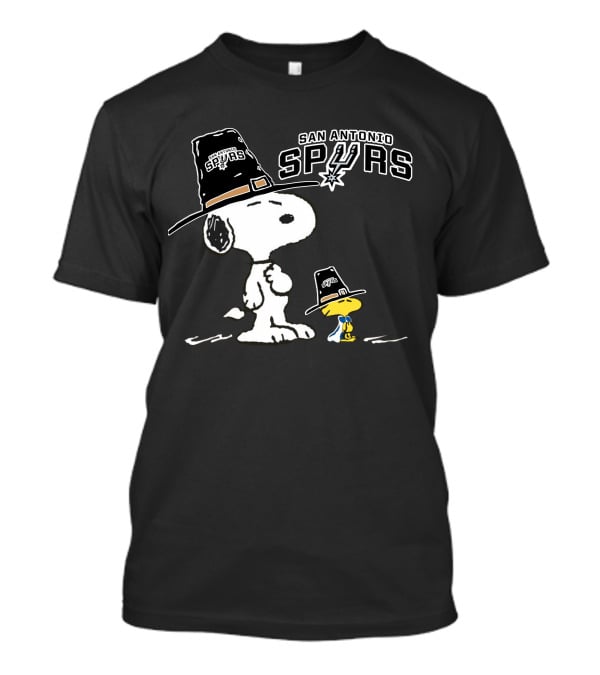 San Antonio Spurs Snoopy Woodstock Pilgrim Hats T-Shirt