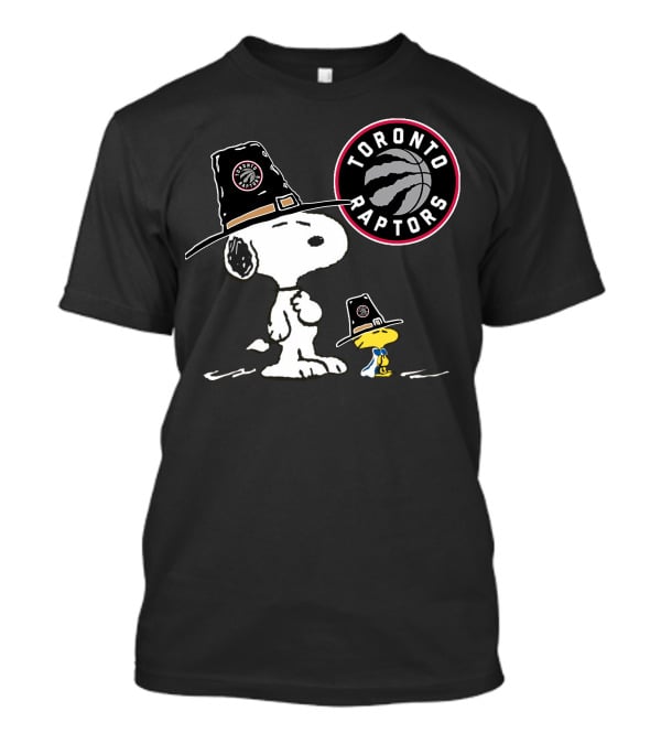 Toronto Raptors Snoopy Woodstock Pilgrim Hats Peanuts Basketball T-Shirt