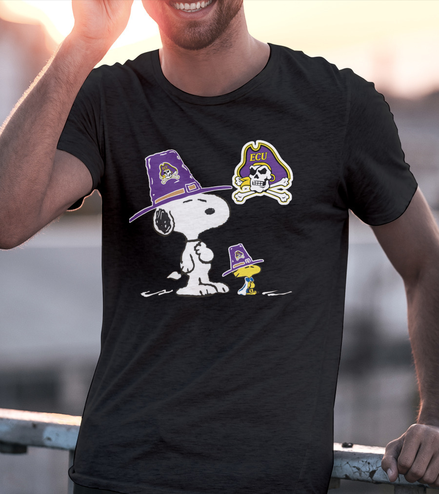 East Carolina Pirates Snoopy ECU Skull T-Shirt