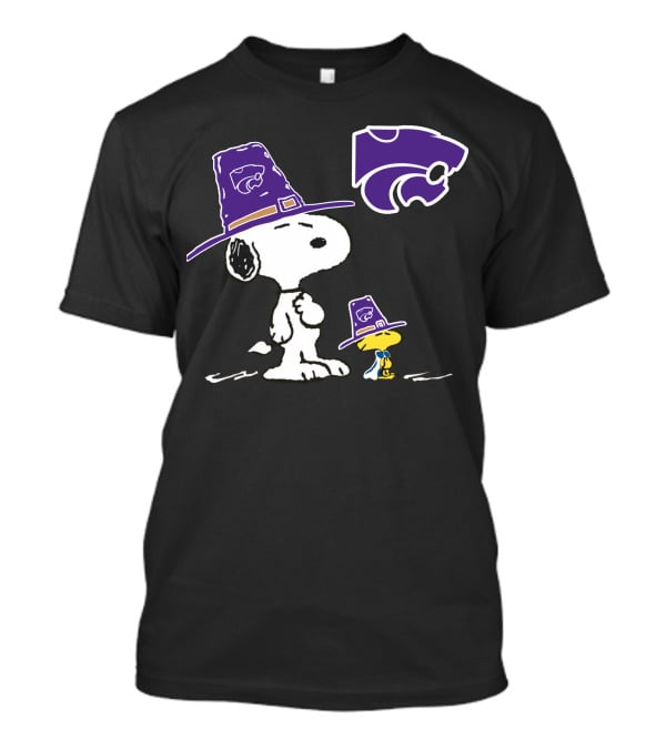 Kansas State Wildcats Snoopy And Woodstock Pilgrim Hats T-Shirt