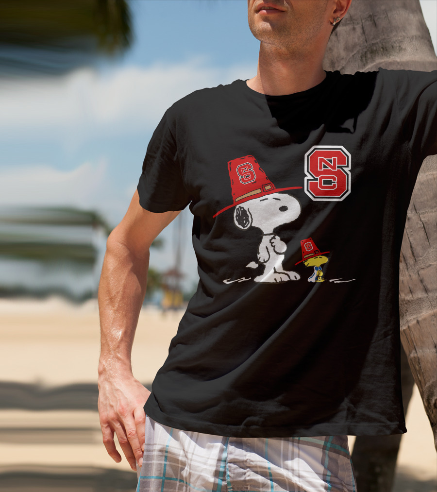 North Carolina State Wolfpack Snoopy Woodstock NC State T-Shirt