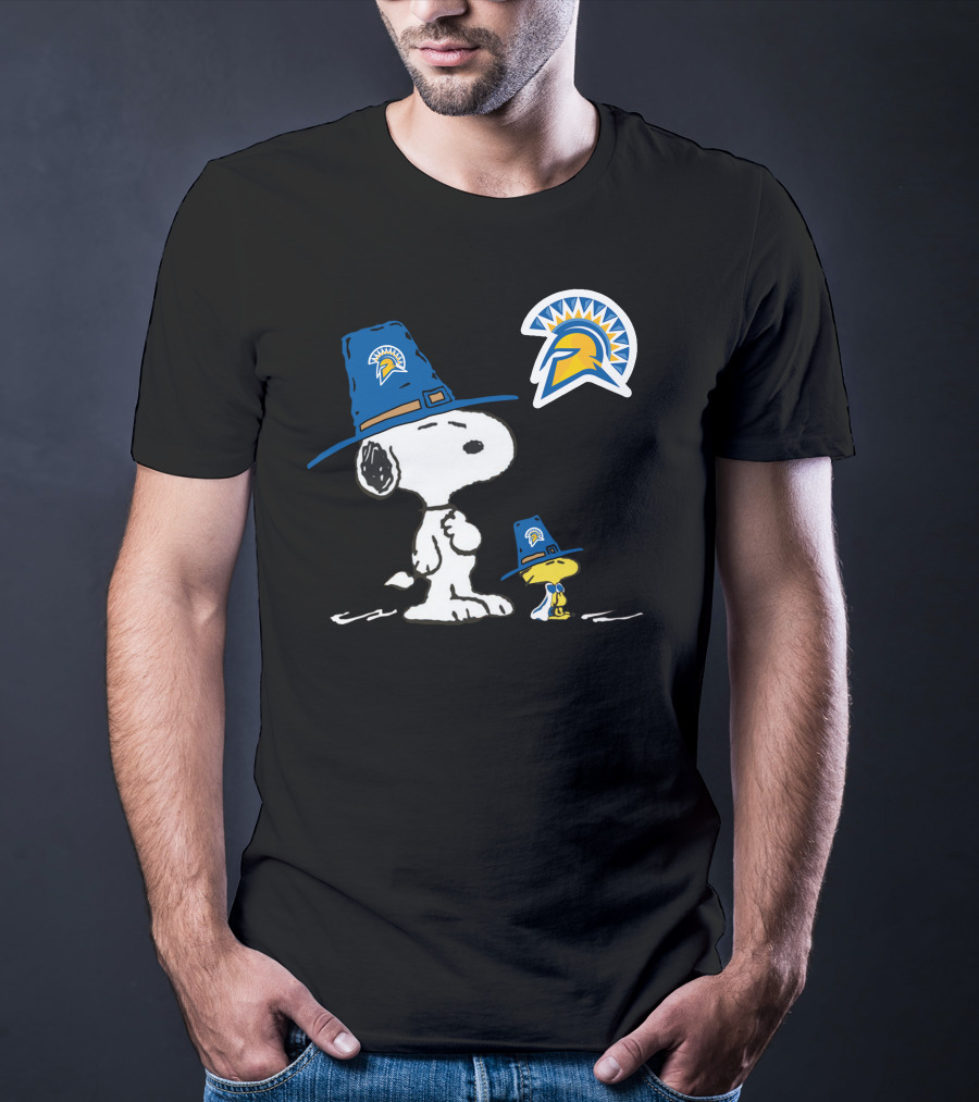 San Jose State Spartans Snoopy Woodstock Pilgrim Hat T-Shirt