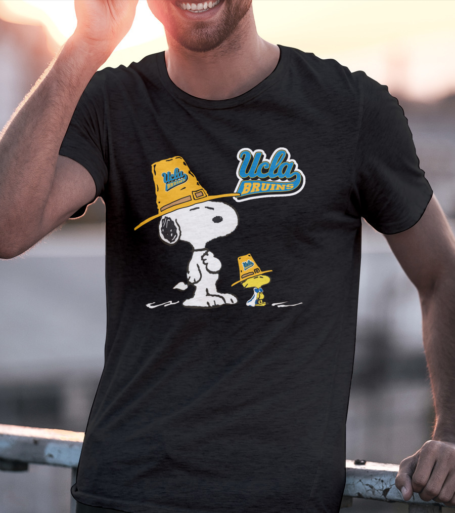 UCLA Bruins Snoopy And Woodstock In Yellow Hats T-Shirt