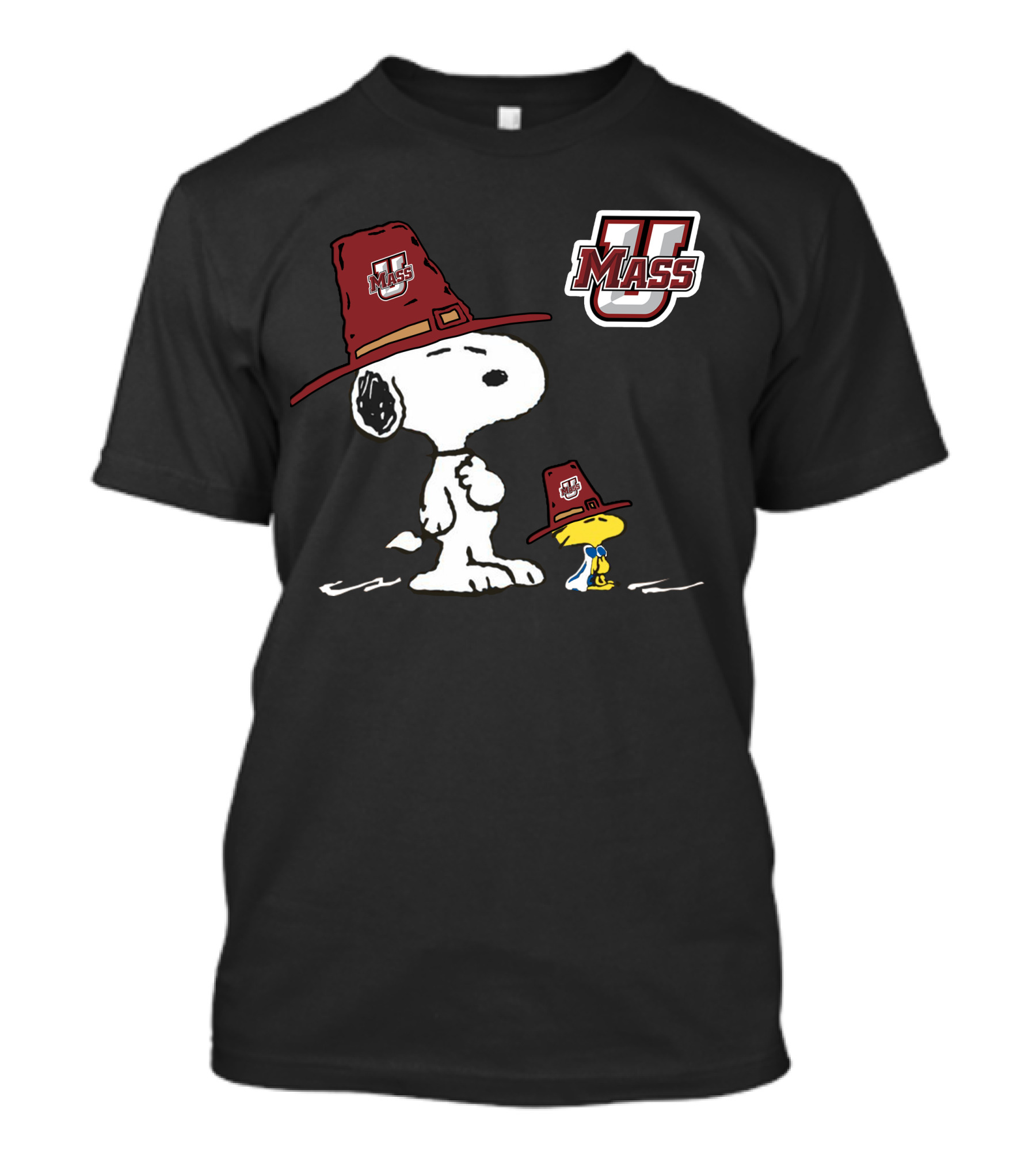Umass Minutemen Snoopy Woodstock Peanuts Umass T-Shirt