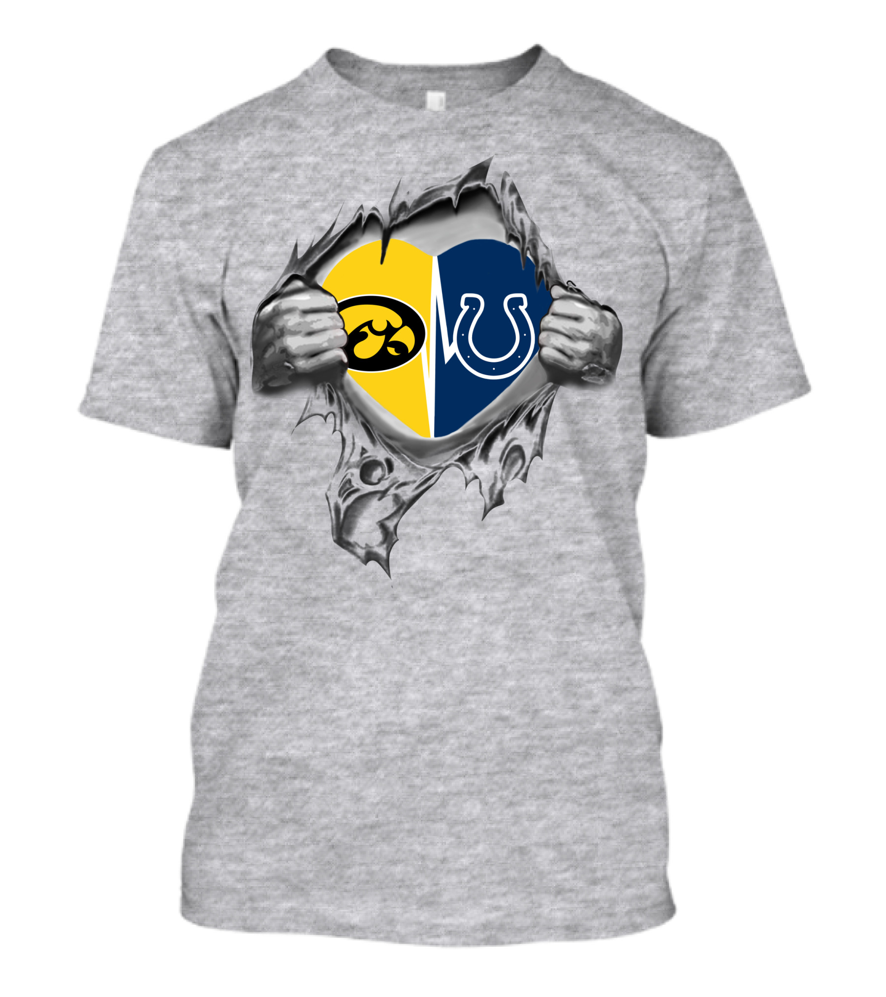 Iowa Hawkeyes Colts Heart Split Fan Loyalty T-Shirt
