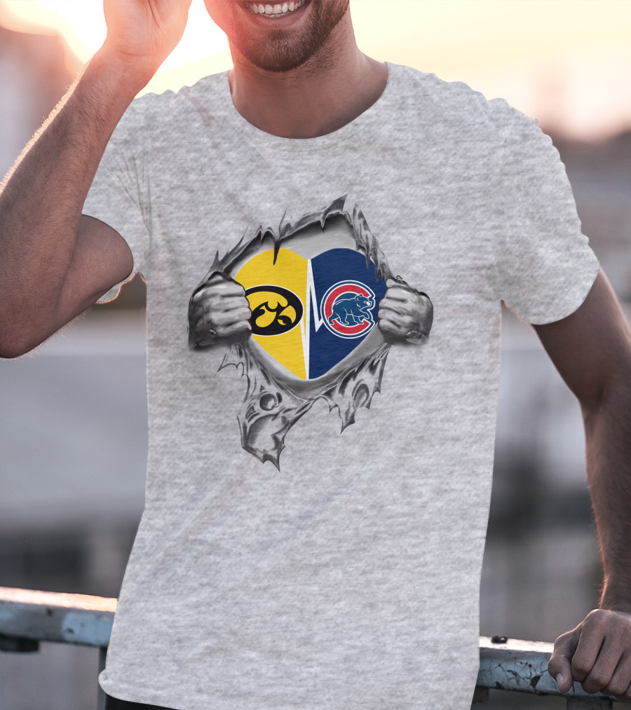 Iowa Hawkeyes Cubs Heart Logo Peeling T-Shirt