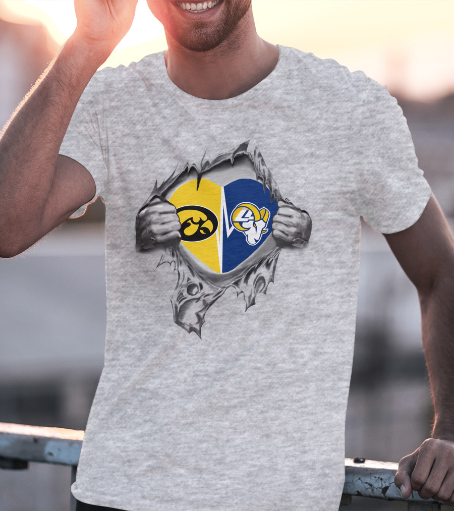 Iowa Hawkeyes Heart Ripping Open To Face Rams Showdown T-Shirt