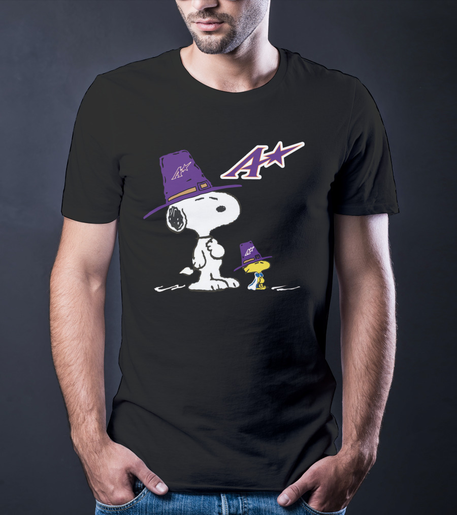 Evansville Snoopy Purple A Star Hat T-Shirt