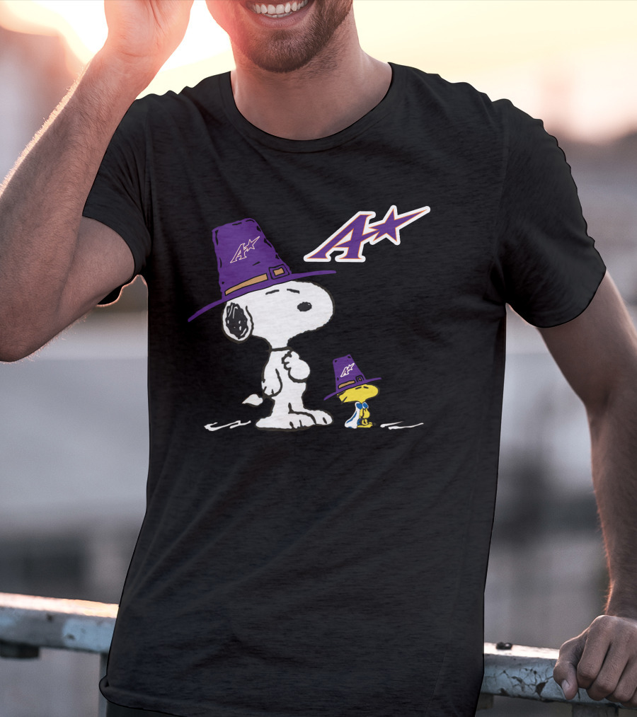 Evansville Snoopy Purple A Star Hat T-Shirt