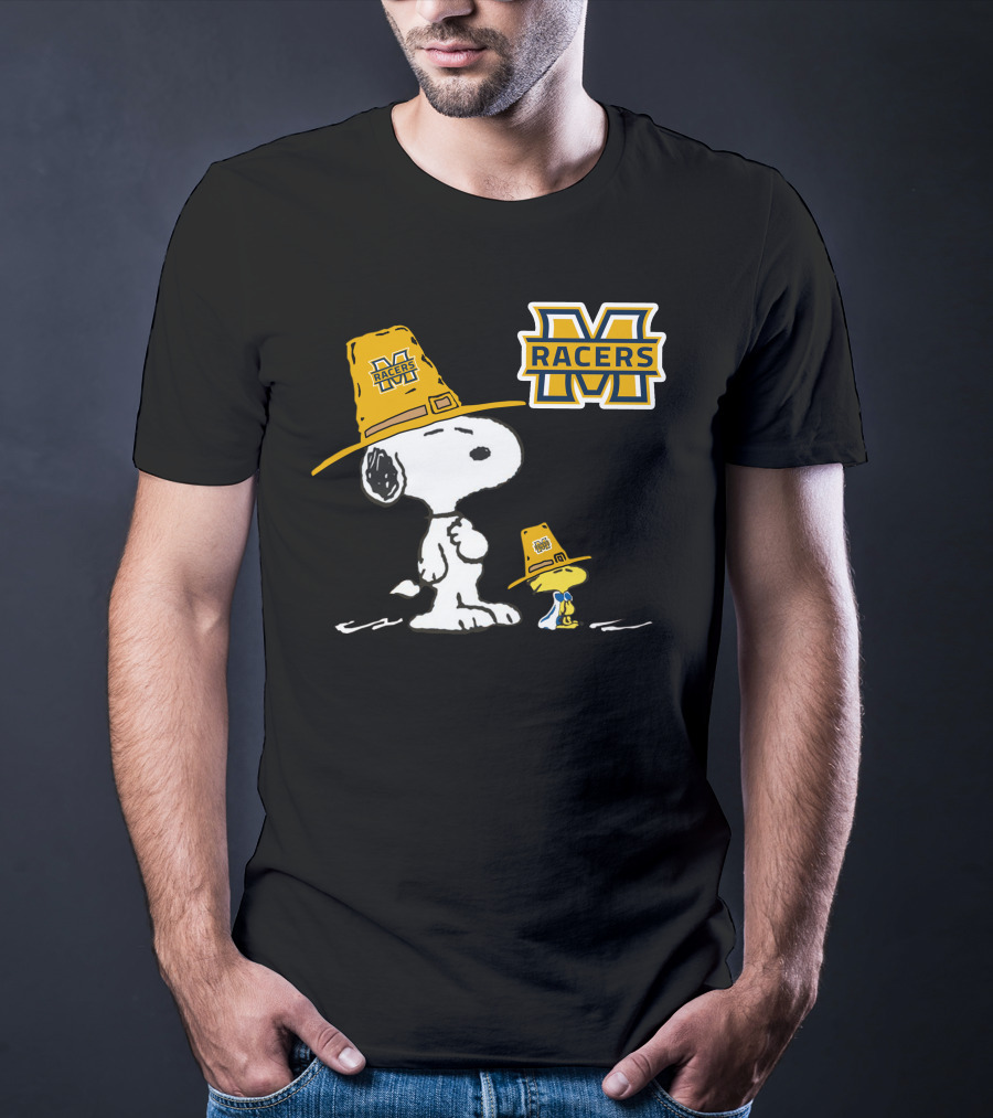 Murray State Racers Snoopy And Woodstock Pilgrim Hats T-Shirt