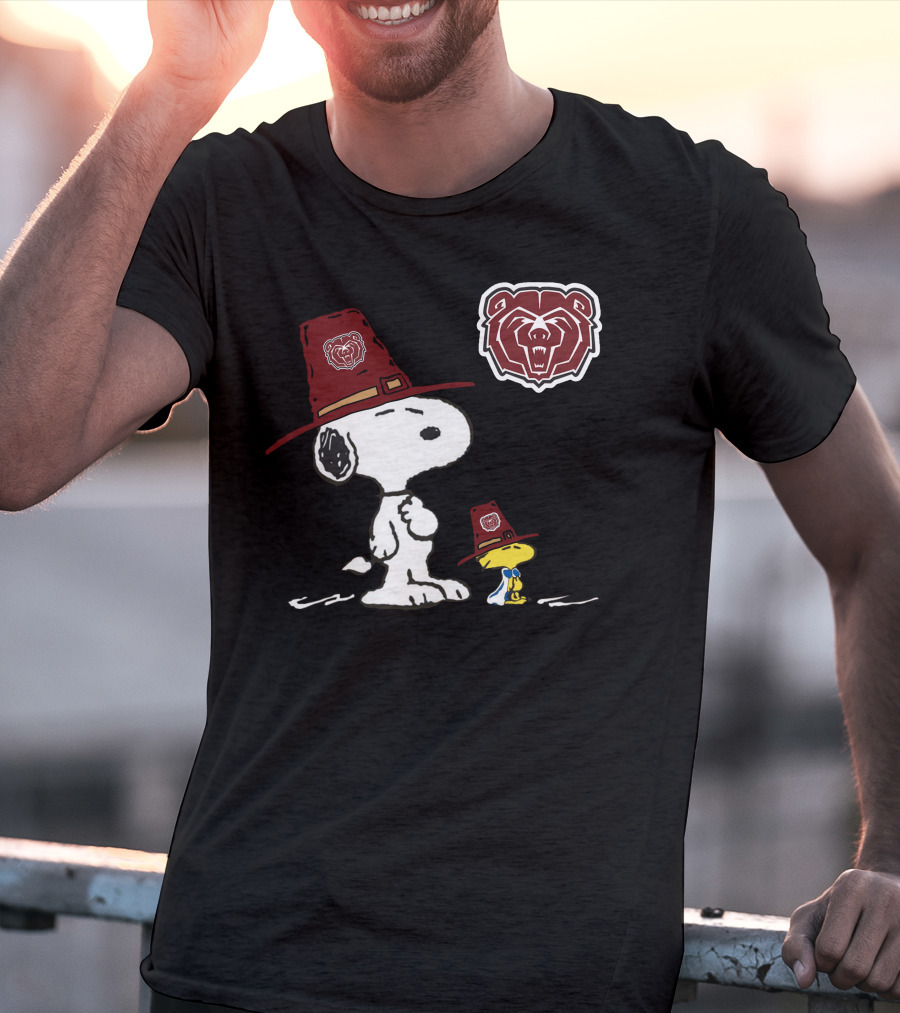 Snoopy Woodstock Missouri State Bears Pilgrim Hat T-Shirt