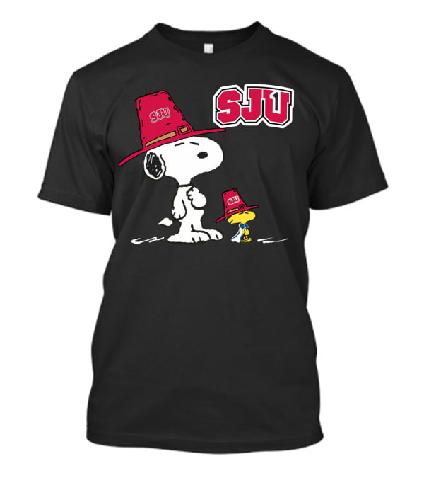 Snoopy SJU Red Hat With Woodstock T-Shirt