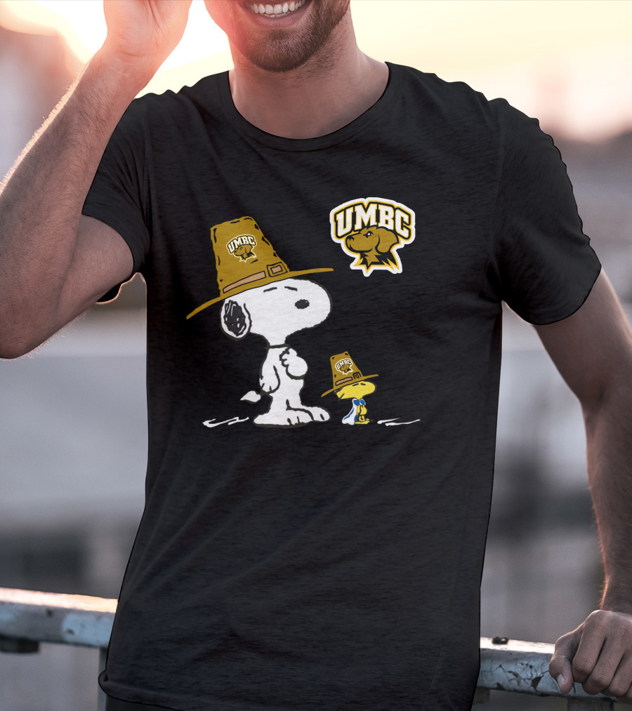 UMBC Snoopy Woodstock Mascot Hat T-Shirt