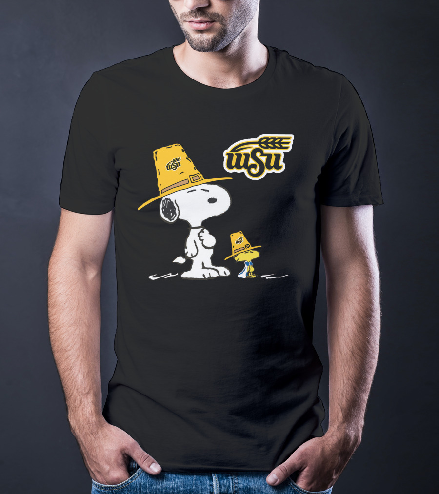 Wichita State WSU Snoopy Woodstock Pilgrim Hat T-Shirt