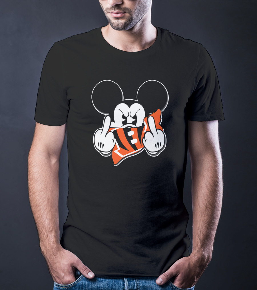 Mickey Mouse Bengals Football Fan Gesture T-Shirt