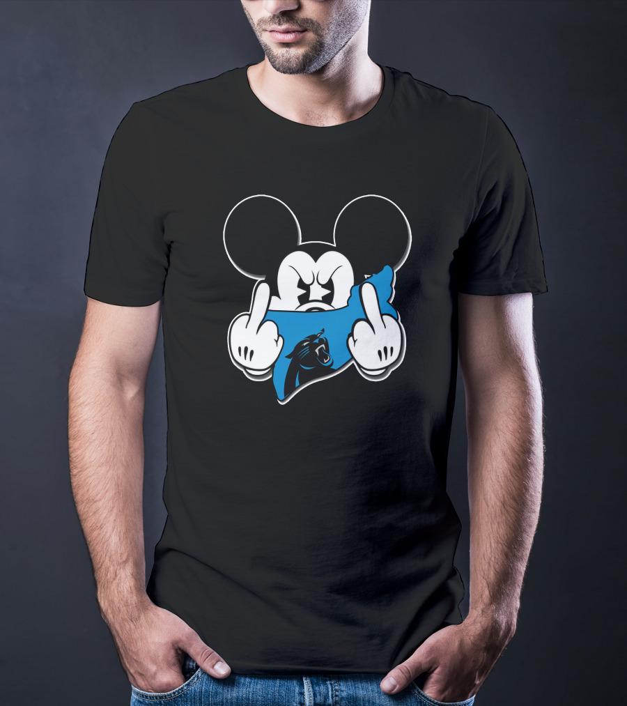 Mickey Mouse Carolina Panthers Blue Bandana T-Shirt