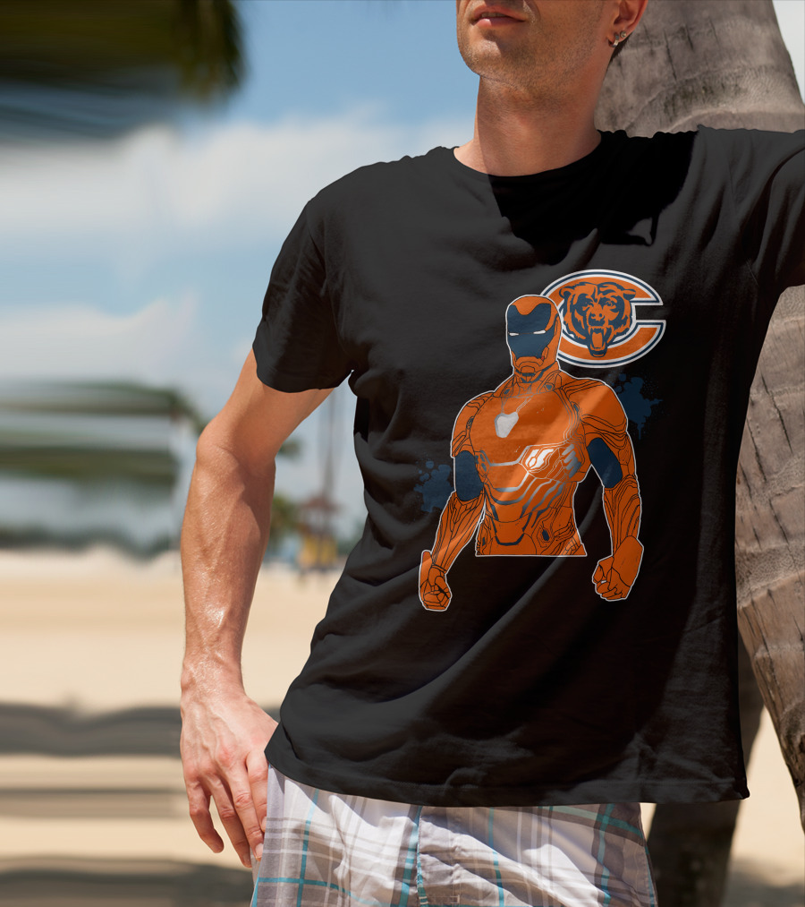Iron Man Chicago Bears Nfl Crossover T-Shirt