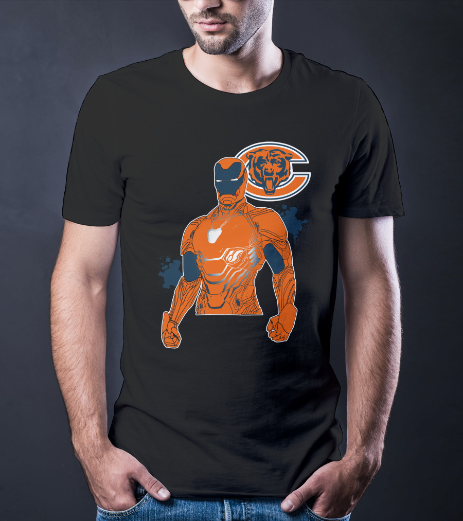 Iron Man Chicago Bears Nfl Crossover T-Shirt